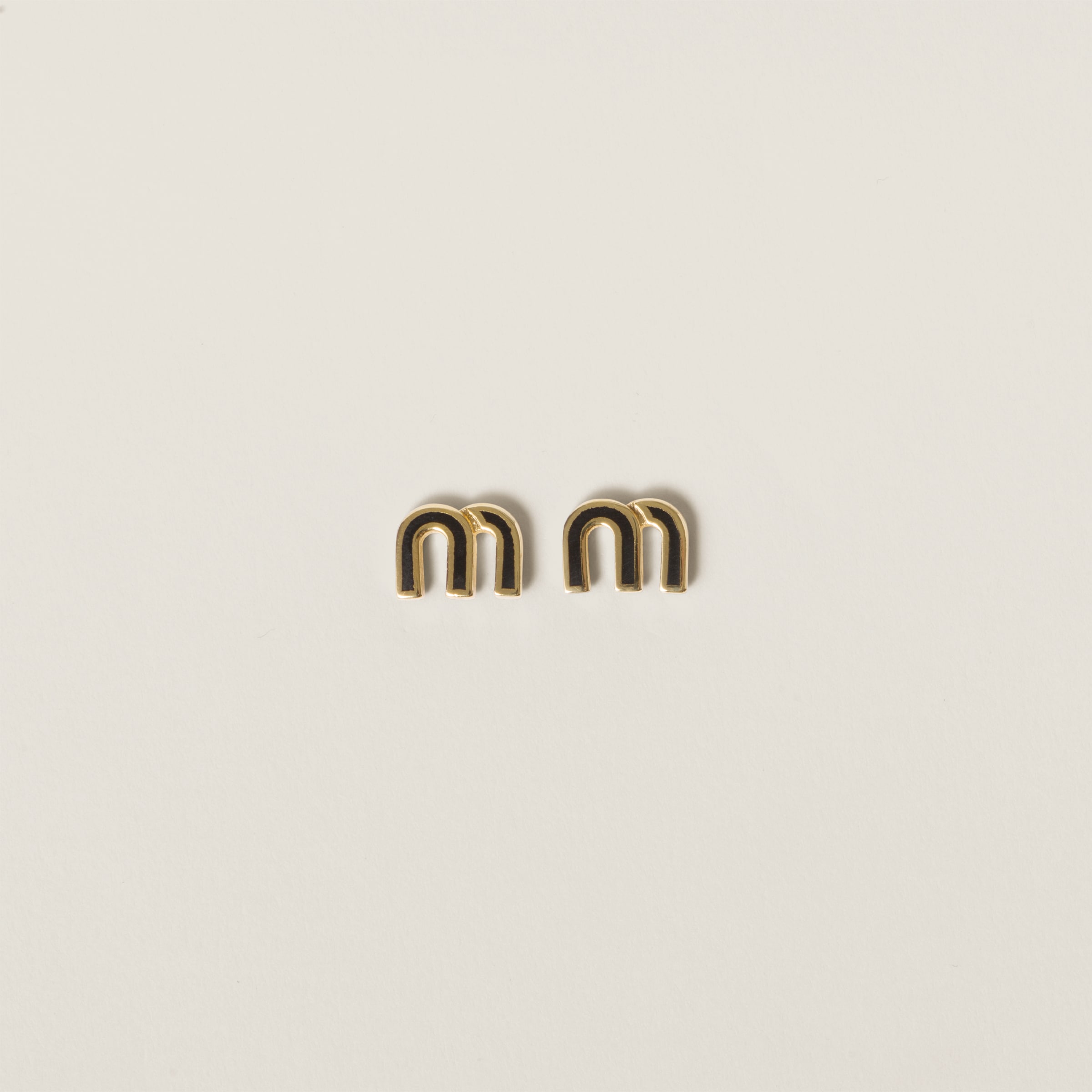 

Серьги из металла с эмалью MIU MIU, черный