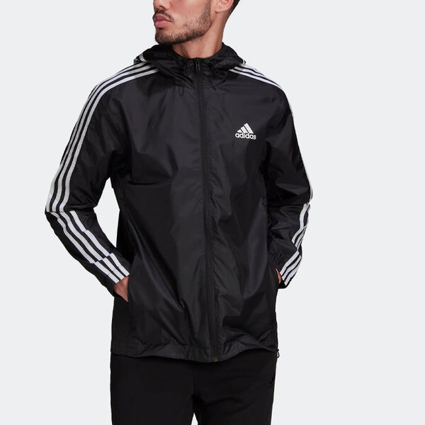 Куртка adidas M 3S Wb Stripe Logo Micro Mark Printing Sports Training Hooded Jacket Black, мультиколор — фото 2