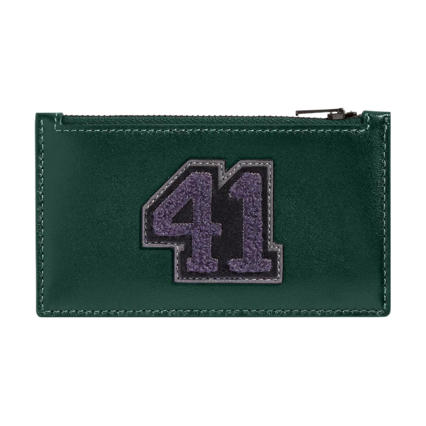 

COACH Кожаный держатель для карт мини женский темно-зеленый