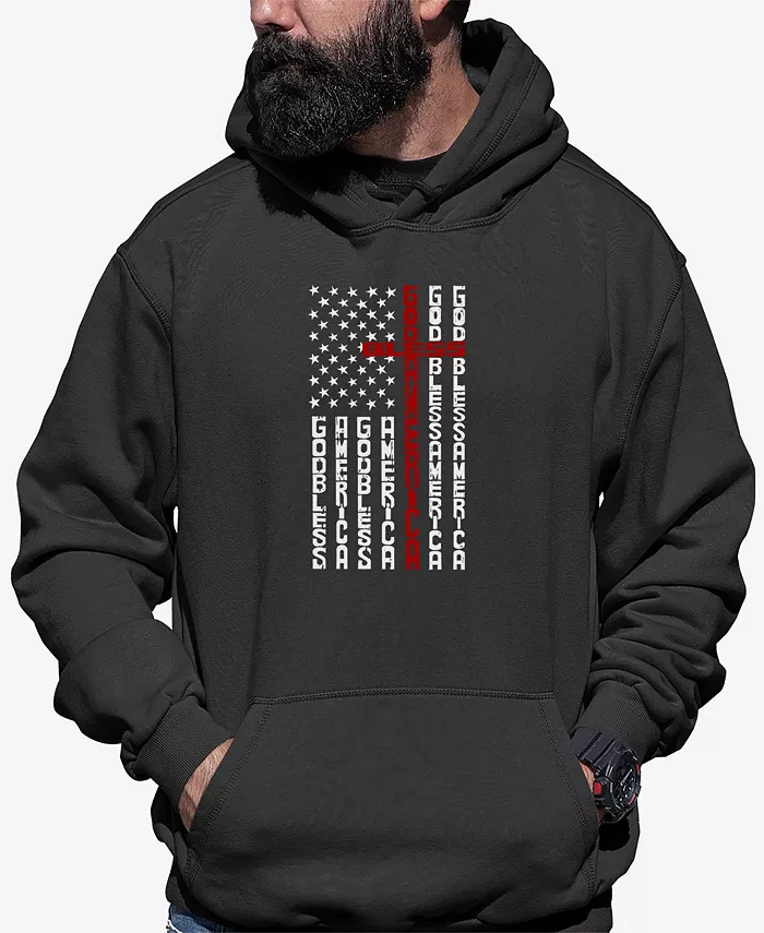 

Мужская худи с принтом "Cross Flag Word Art" LA Pop Art, серый