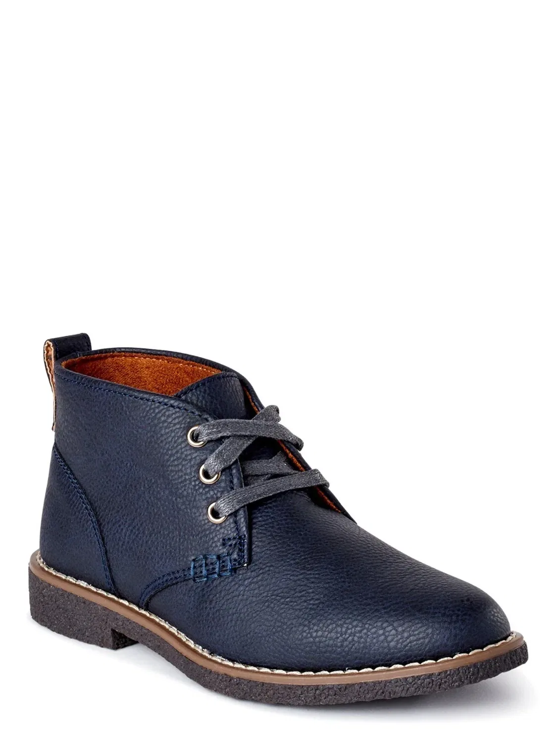 Детские ботинки Deer Stags Freeport Boot синего цвета из искусственной кожи с закругленным носком, модель Chukka