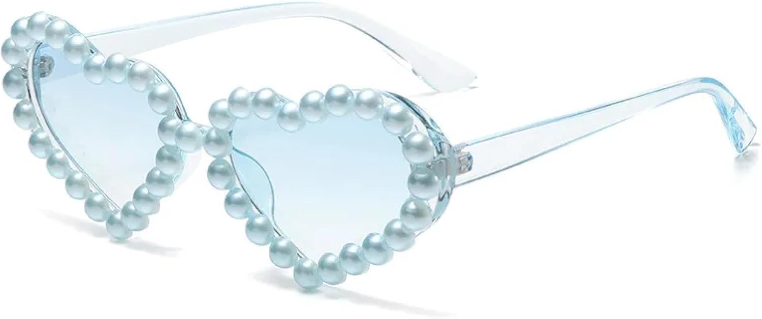 

Солнцезащитные очки с защитой от УФ-излучения UV400 | Панковские очки в форме сердца для женщин и мужчин | Для занятий спортом на открытом воздухе и вождения DSVIGF, Blue