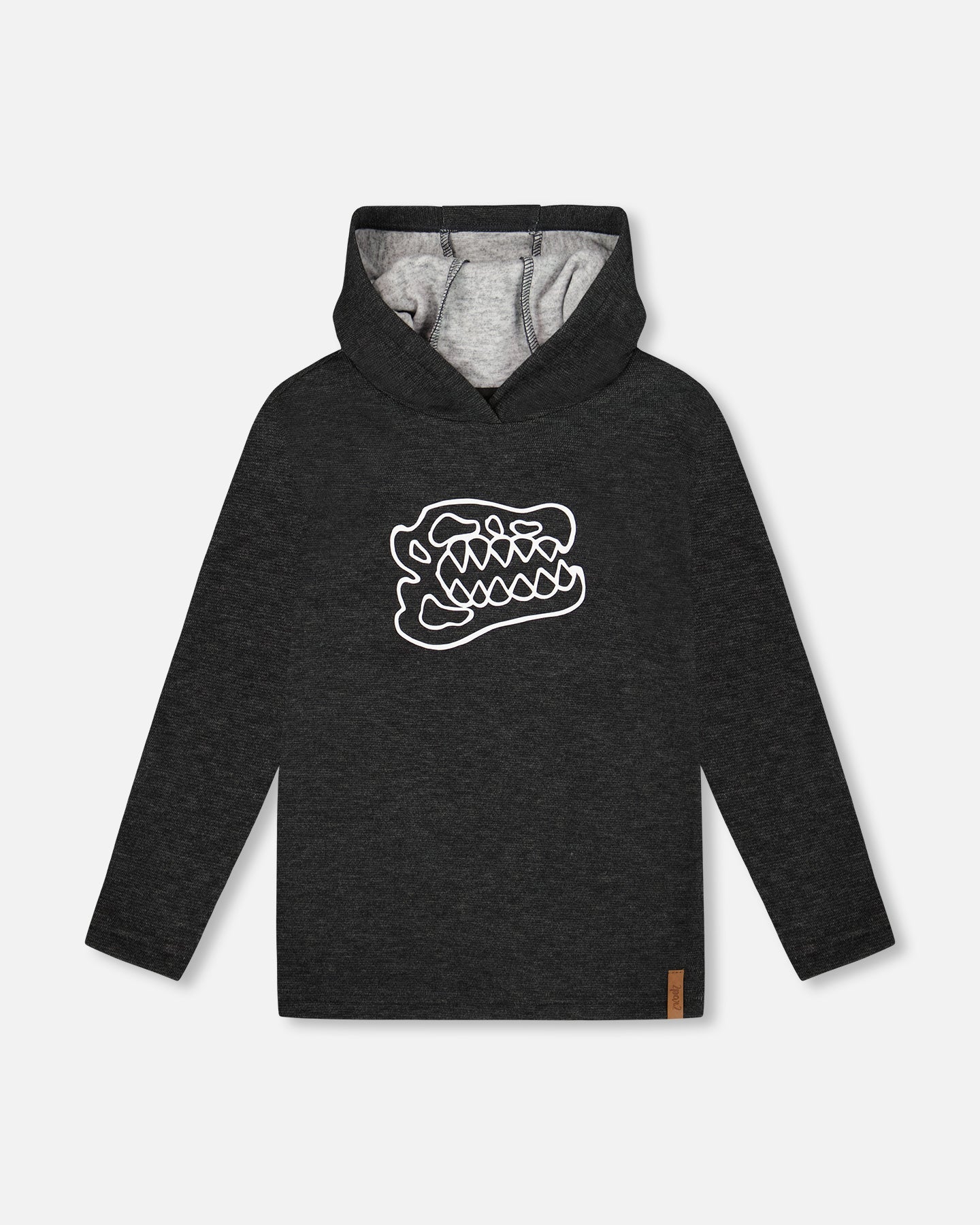 

Длинный рукав Супермягкая велюровая худи с капюшоном Черная Deux par Deux