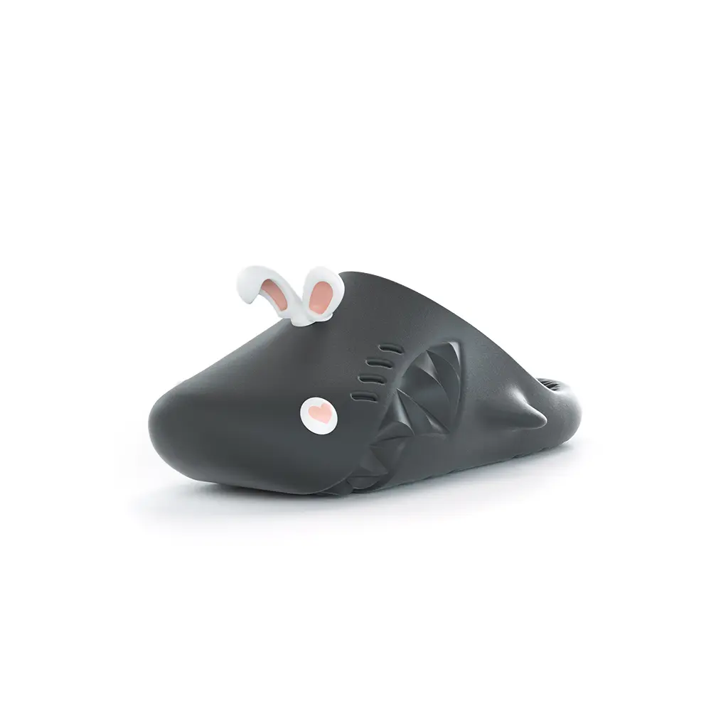 

HelloSlippers Sharkicks Mule Rabbit, закрытые тапочки унисекс черные, цвет Black