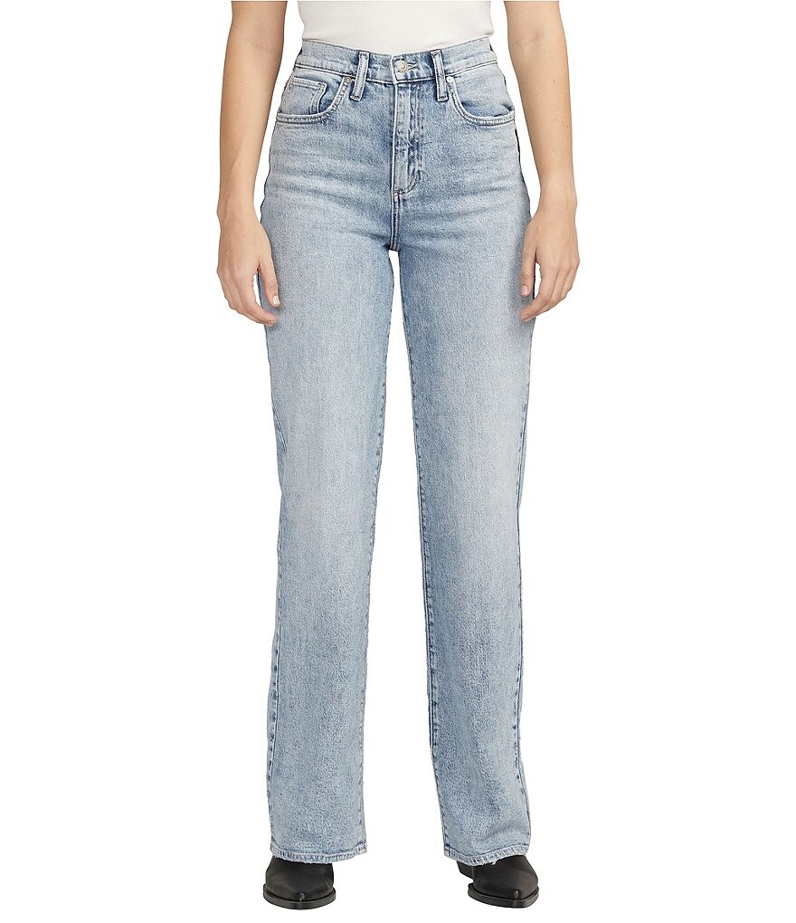 

Прямые джинсы-брюки Silver Jeans Co. Highly Desirable с высокой посадкой, синий