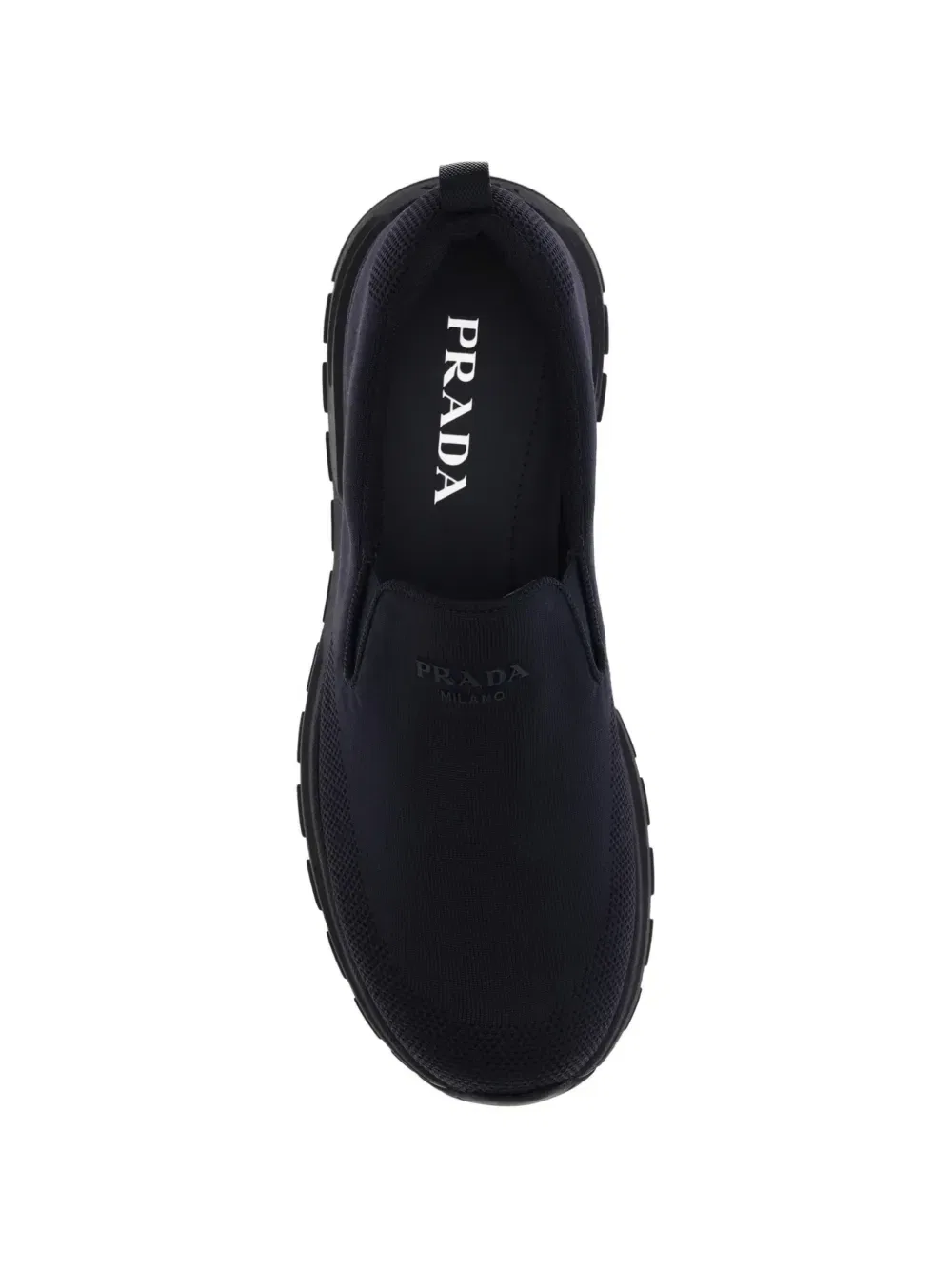 Слипоны из джерси Prada, синий — фото 4