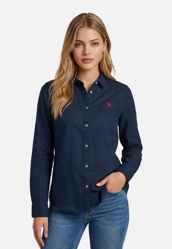 Блуза U.S. Polo Assn. Usbellaa button down, темно-синяя