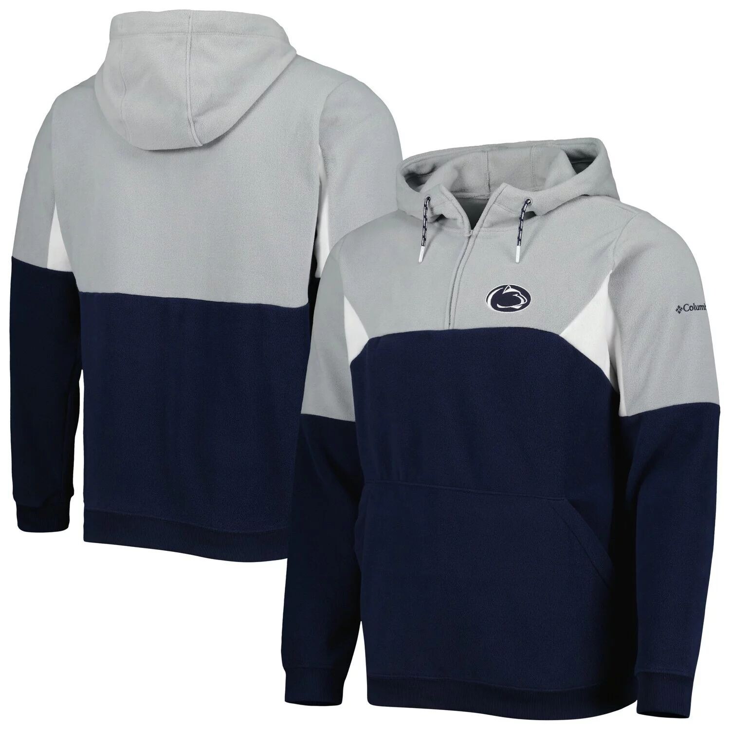 

Мужской пуловер с капюшоном и молнией в четверть, Columbia Navy Penn State Nittany Lions Lodge