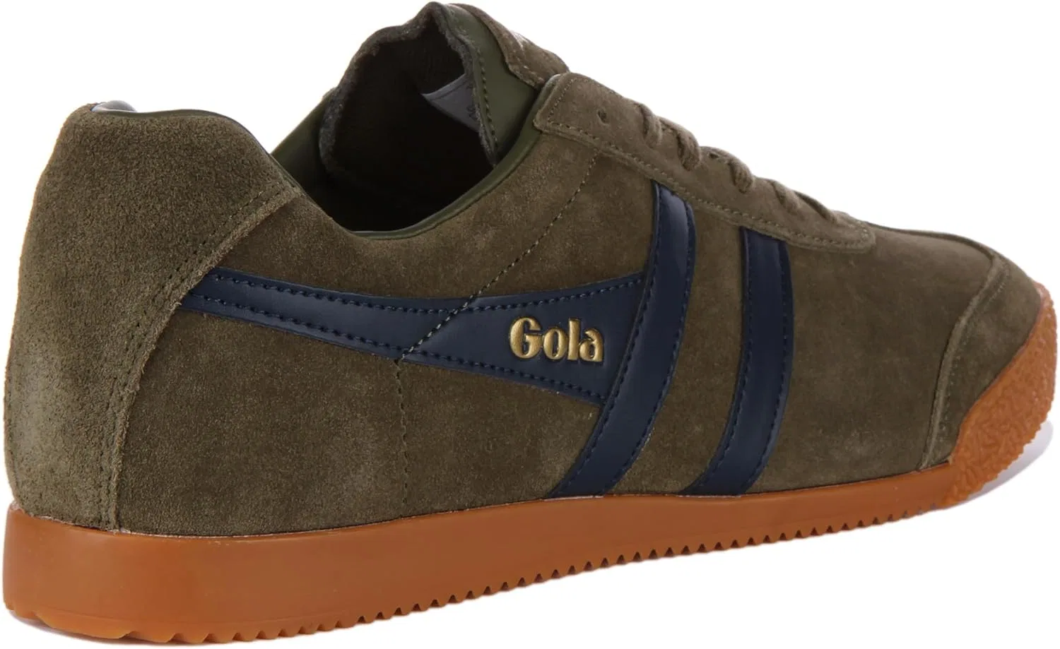 Кроссовки Gola Harrier Suede CMA192IE, Khaki Navy — фото 4