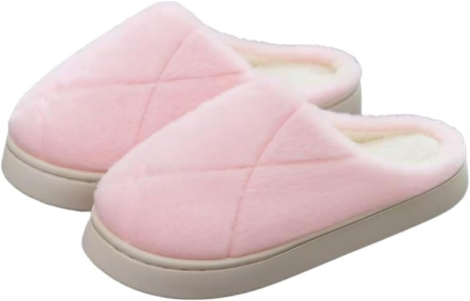 

Тапочки для женщин и мужчин с эффектом памяти, домашняя обувь на платформе, пушистые тапочки, теплые, удобные, дышащие, с противоскользящей подошвой, для дома и улицы, уютные плюшевые тапочки на ноге Generic, розовый