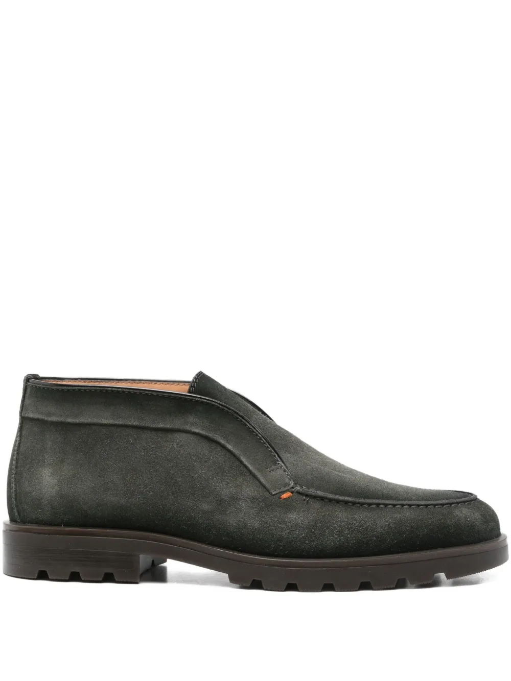 

Замшевые кожаные ботинки без застежек Santoni