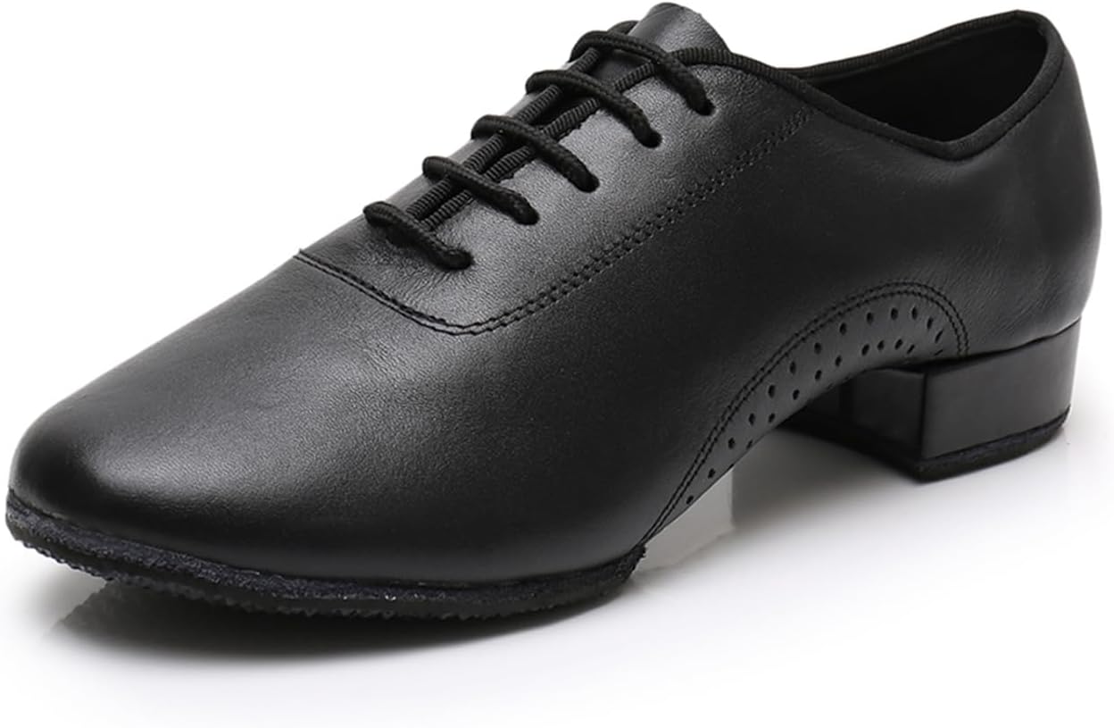 

Мужские кожаные танцевальные туфли SWDZM для стандартного и латинского танго, современных танцев, профессиональные тренировочные туфли, 8007-black-suede Sole