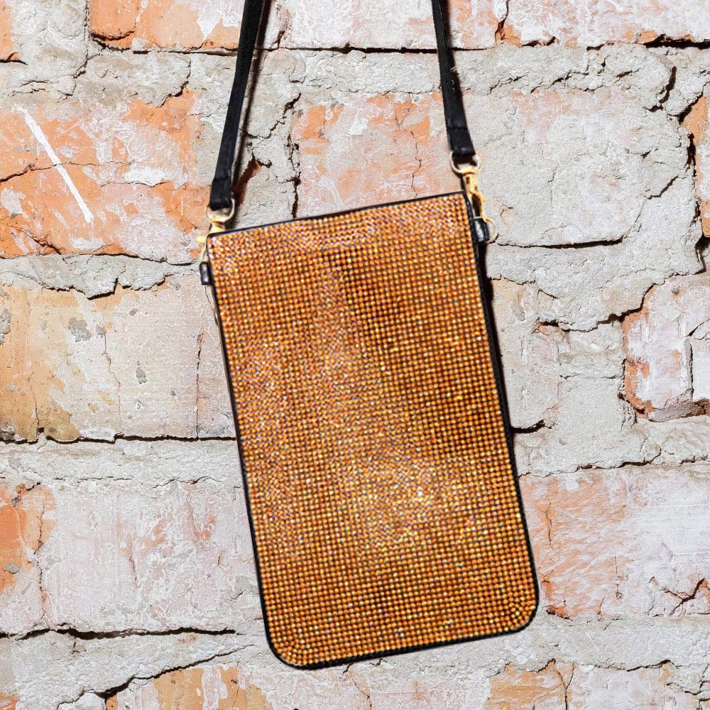 

Блестящий прозрачный чехол-сумка через плечо для телефона FASHNZFAB, золотой