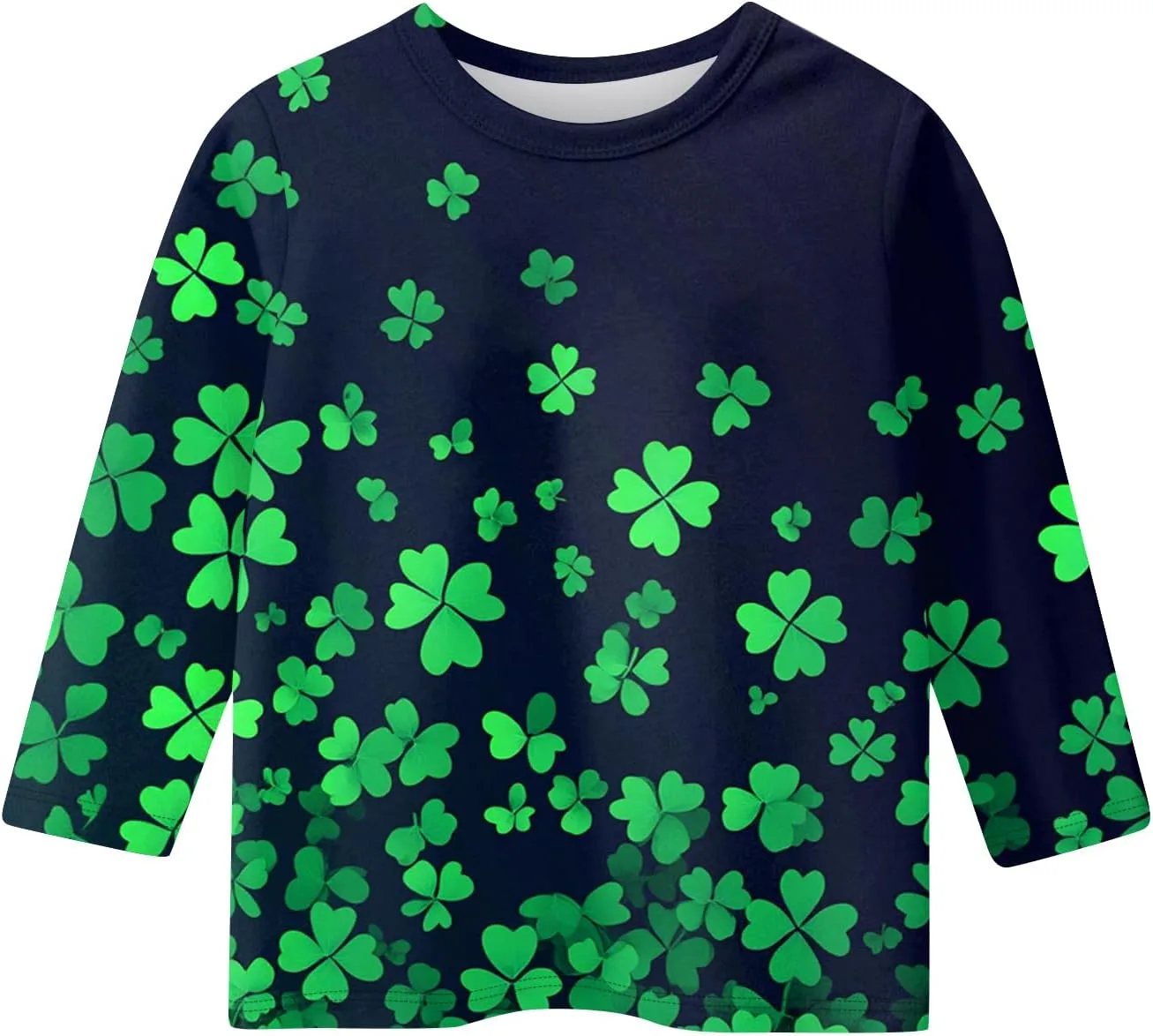 Футболка Girl Oversized с принтом St Patricks Day, 3/4 рукава — фото 2
