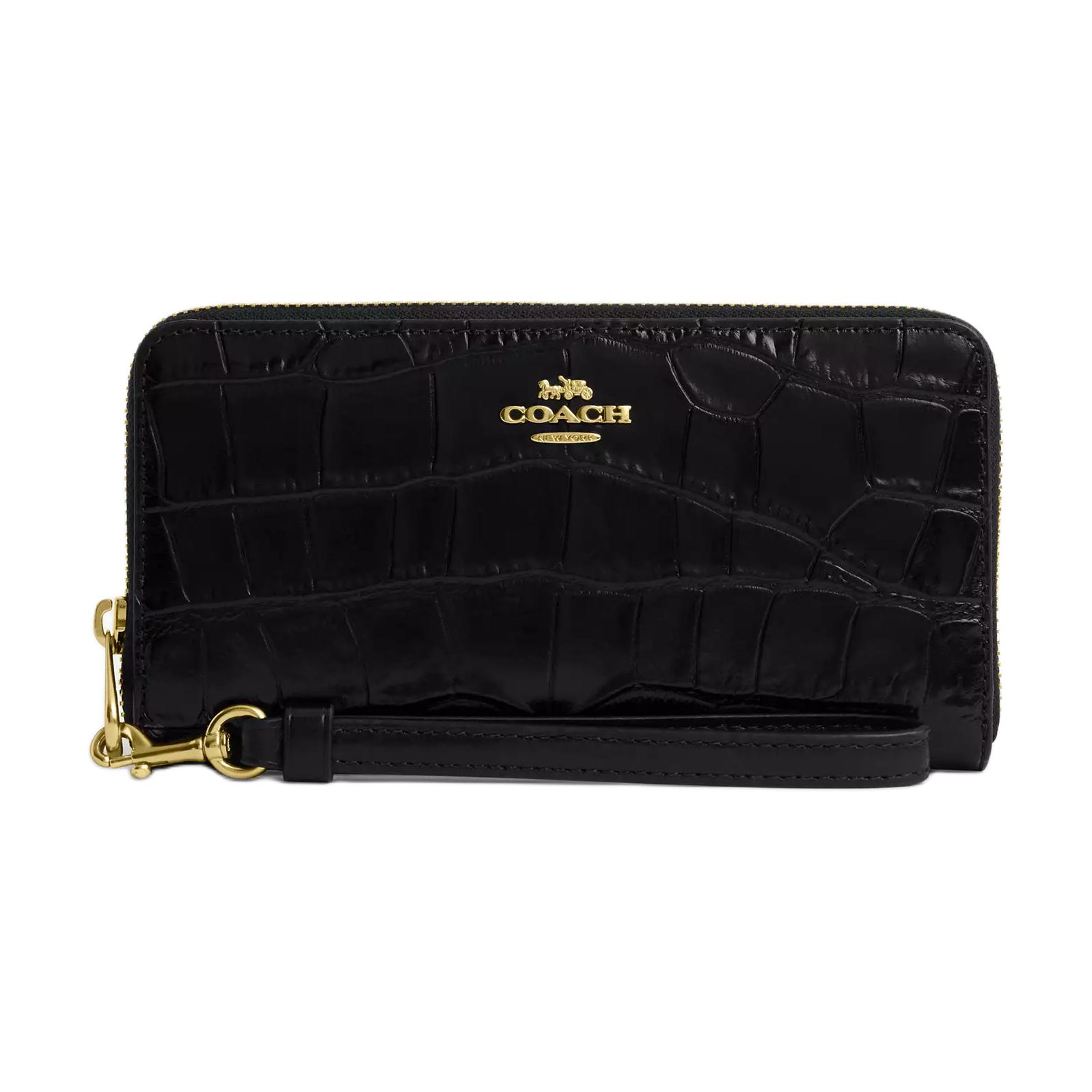 

COACH Крокодиловая кожаная сумка с тиснением для женщин черная, Black