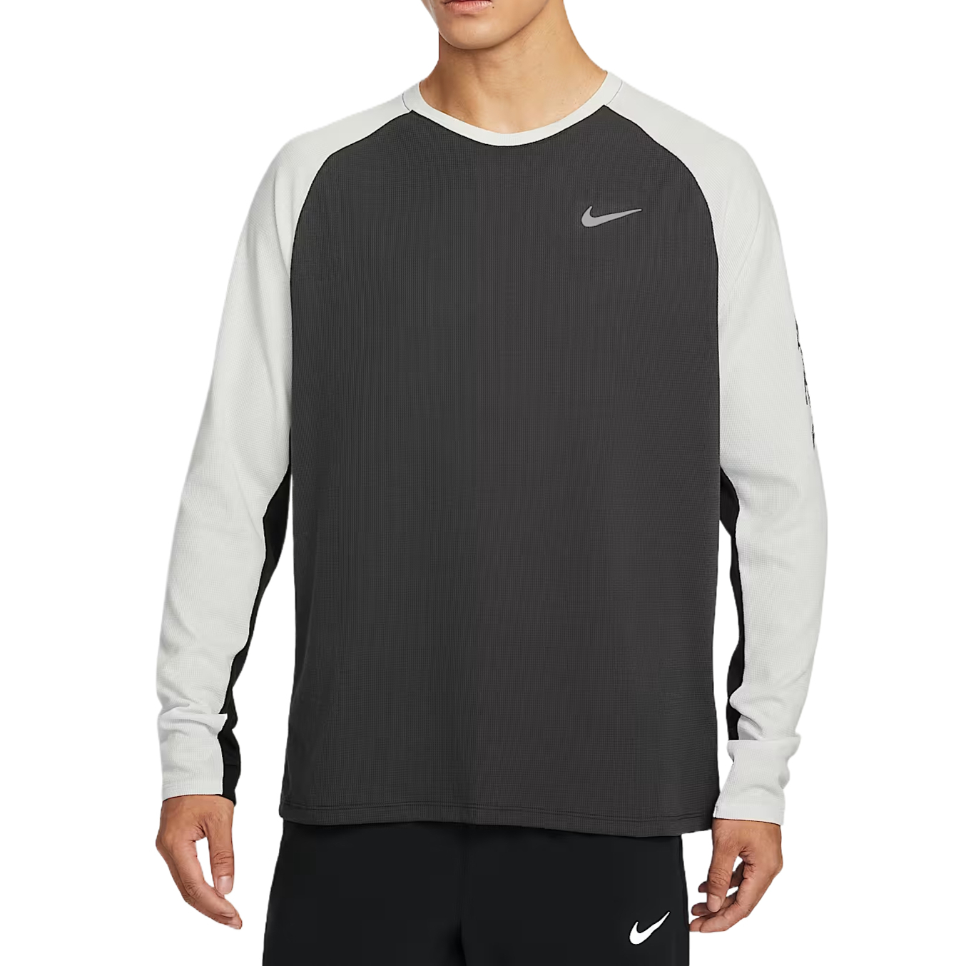 

Футболка для бега Dri Fit мужская Nike, coal черный/светло-серебро серый/черный