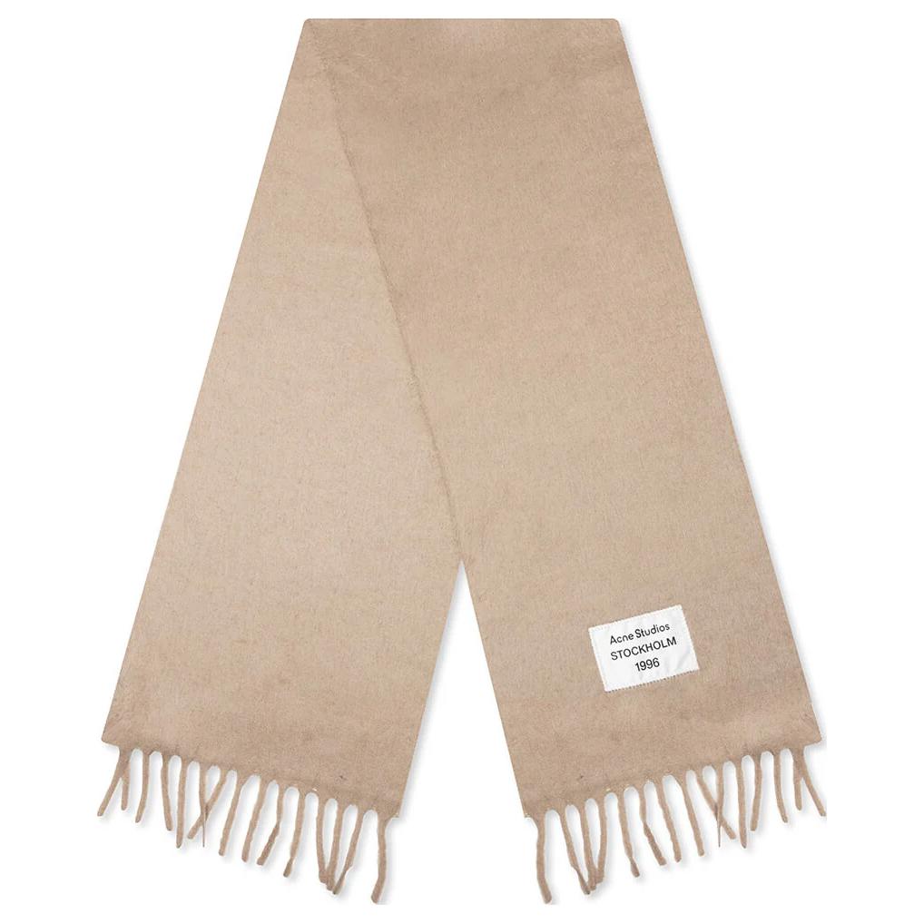 

Acne Studios Бахромчатый шарф с логотипом, Beige