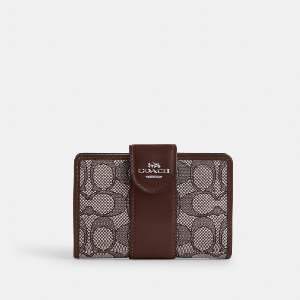 

Большой кошелек COACH Medium Corner Zip, цвет Sv/Oak/Maple