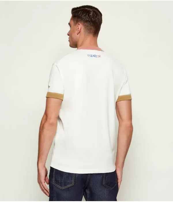 Футболка slim fit Dsquared2, экрю — фото 3