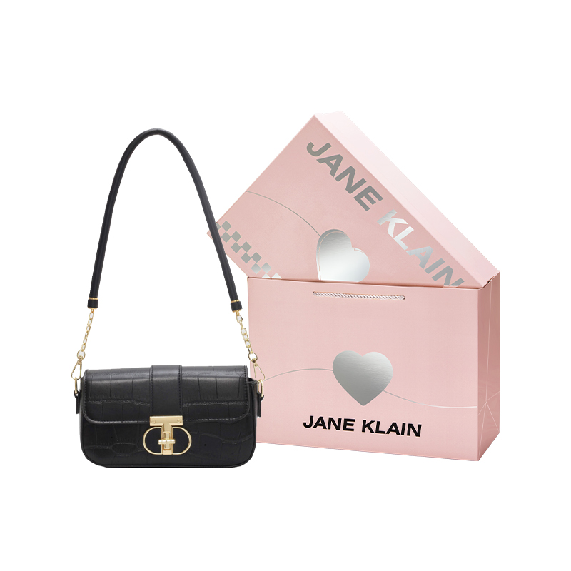 

JANE KLAIN Женская наплечная сумка через плечо, Black+Heart Box