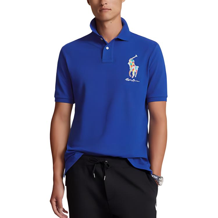 Футболка поло Dodgers Bear Ralph Lauren, синяя — фото 4