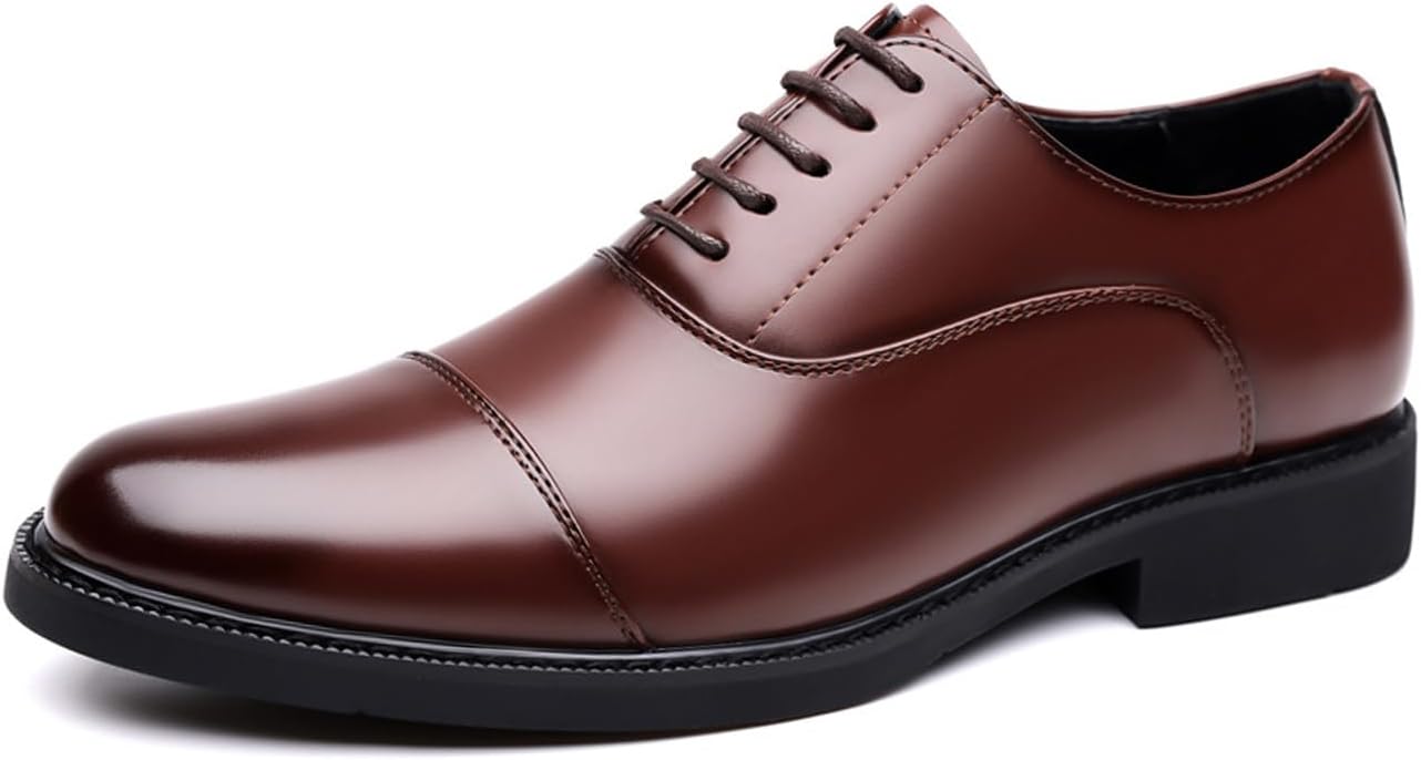 

Мужские классические туфли, формальные оксфорды, деловые дерби на шнуровке Tzeohai, коричневый