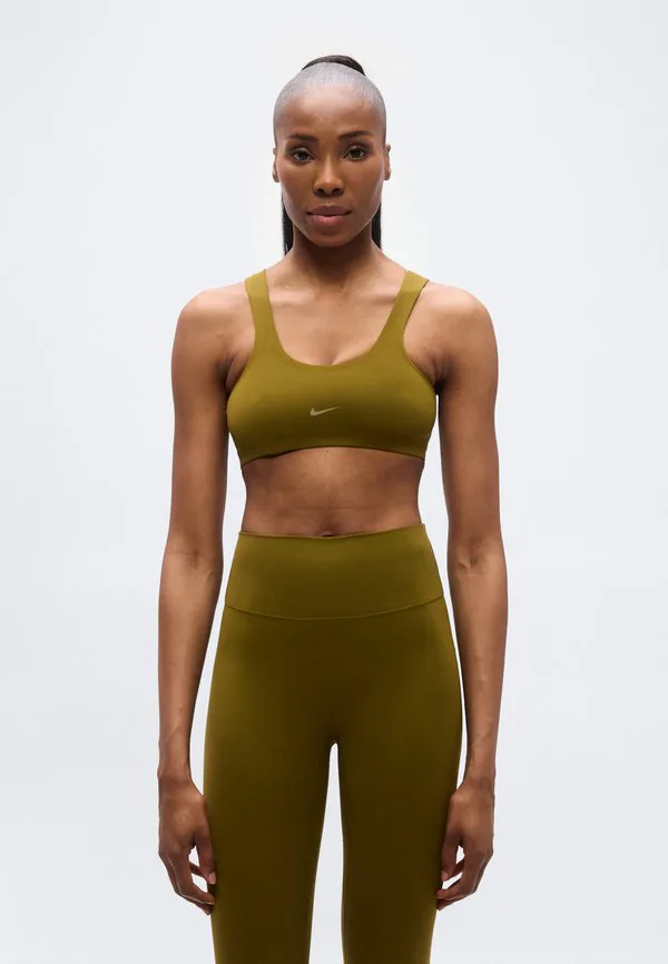 Спортивный бюстгальтер zenvy с легкой поддержкой Nike Performance, Olive Flak/White