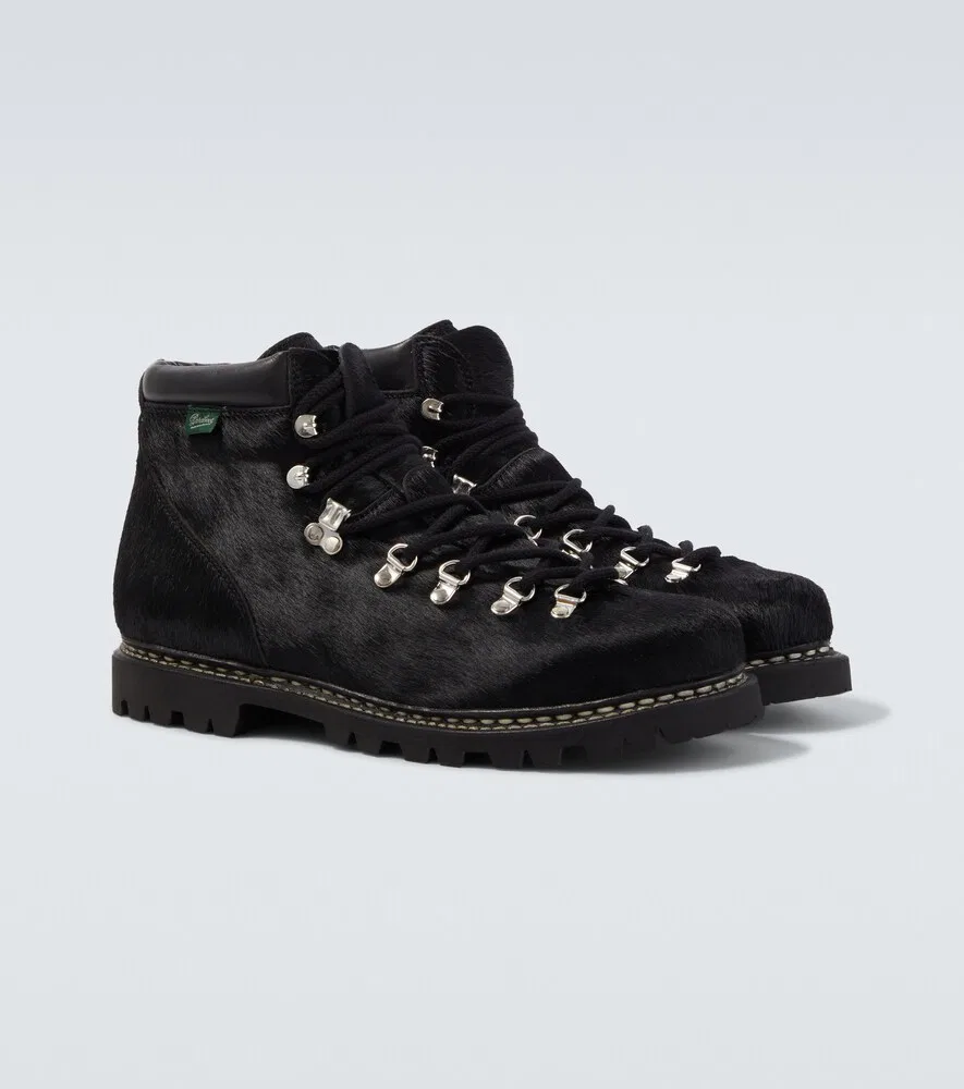 Ботинки Paraboot из телячьей шерсти на шнуровке Junya Watanabe, черный