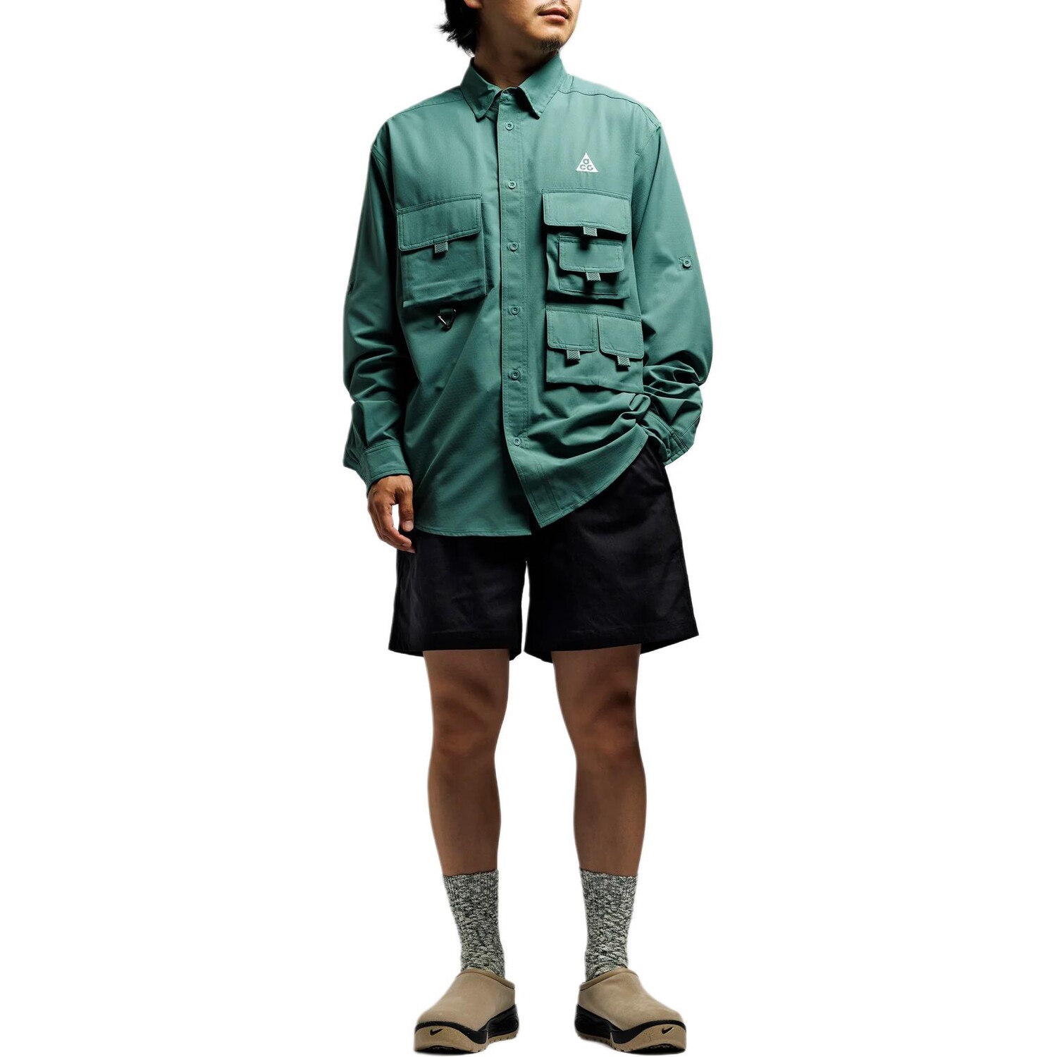 Мужская рубашка ACG Vintage Green Nike, зеленый — фото 4