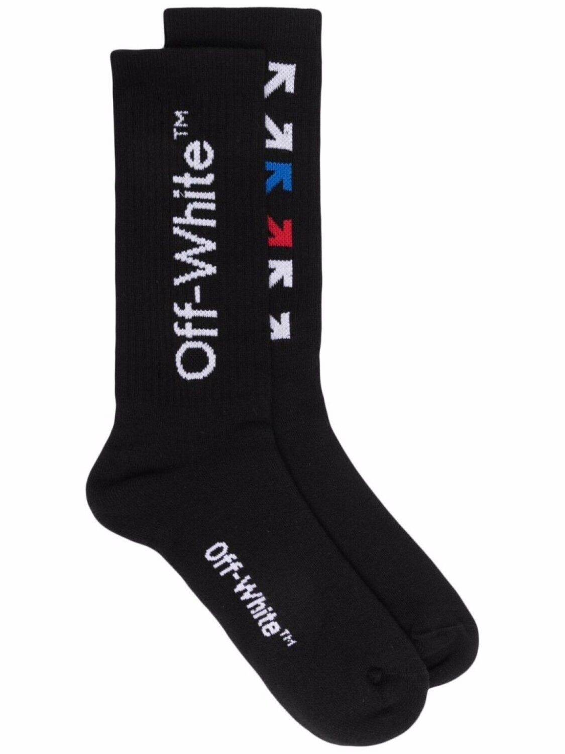 

Off-White Kids носки вязки интарсия, черный
