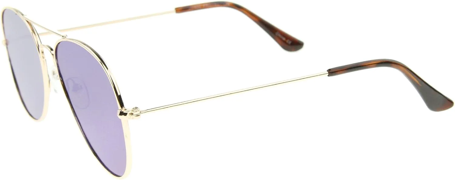 

Классические солнцезащитные очки-авиаторы zeroUV с двойной перемычкой, цветными зеркальными линзами и плоскими линзами, диаметр линз 55 мм, Gold / Blue Mirror