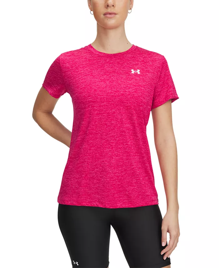 

Женский топ с коротким рукавом Tech Twist Under Armour, розовый