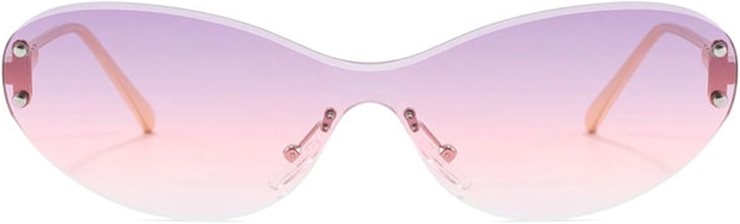 

Винтажные солнцезащитные очки Willochra большого размера, цельные, круглые, для женщин и мужчин, без оправы, металлические, овальные, с градиентным переходом цвета, защита от УФ-излучения UV400, C6