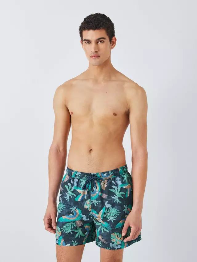 

Шорты для плавания John Lewis Bird Print Recycled Polyester, цвет blue multi