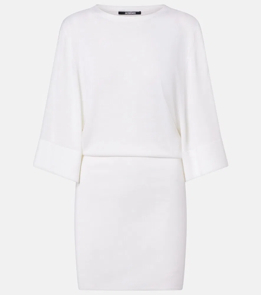 Мини-платье Mananco из шерсти и шелка Jacquemus, белый