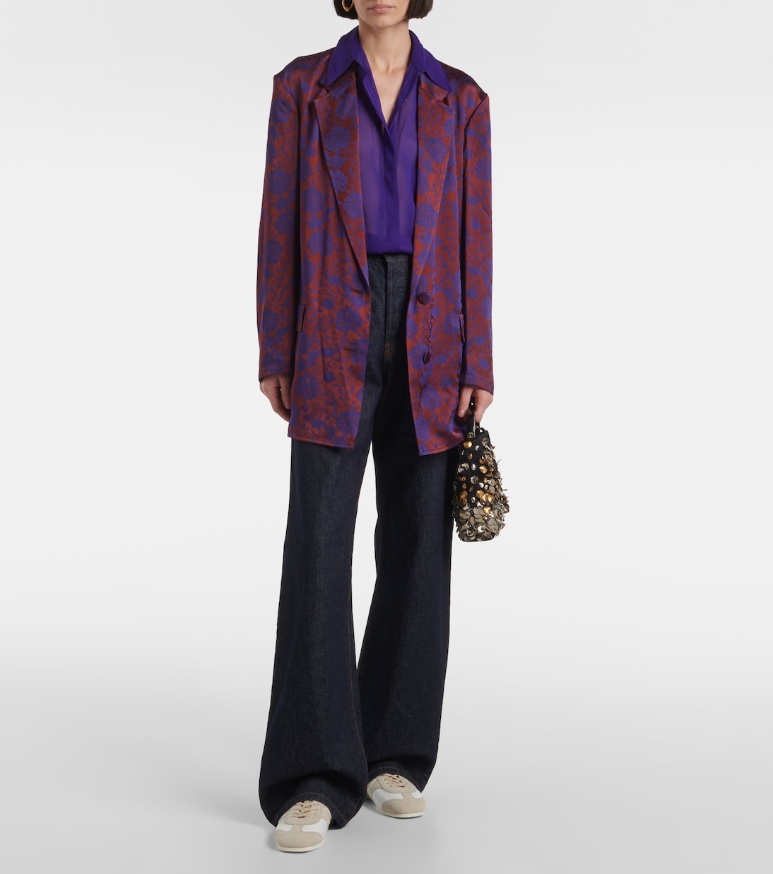 Кроссовки из кожи с замшевой отделкой Dries Van Noten, белый — фото 3