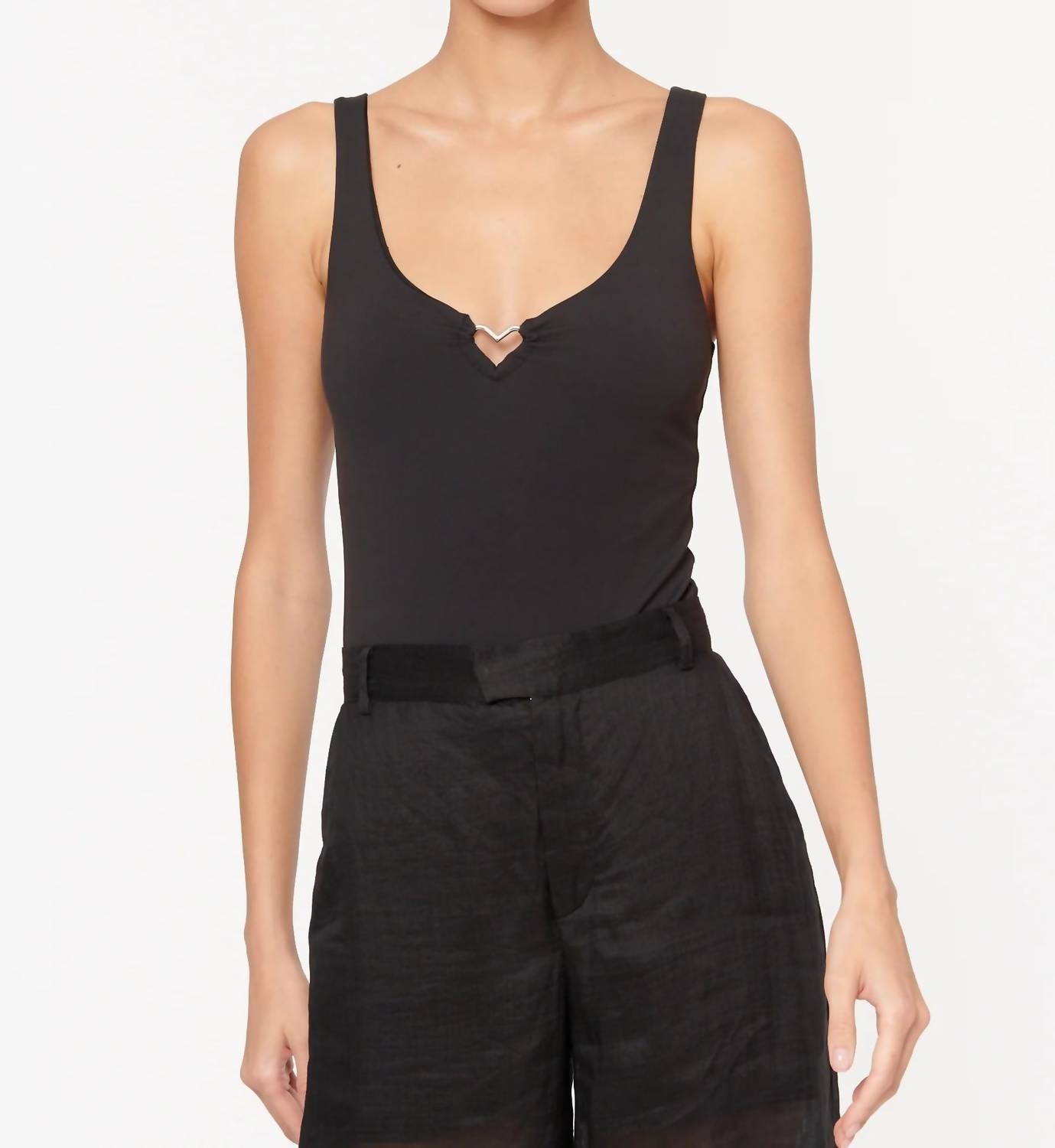 

Боди Tayma Heart Ring черного цвета Cami NYC