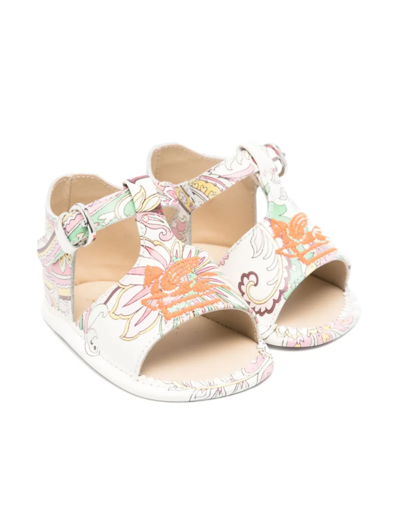 

Сандалии ETRO KIDS с принтом пейсли, белый