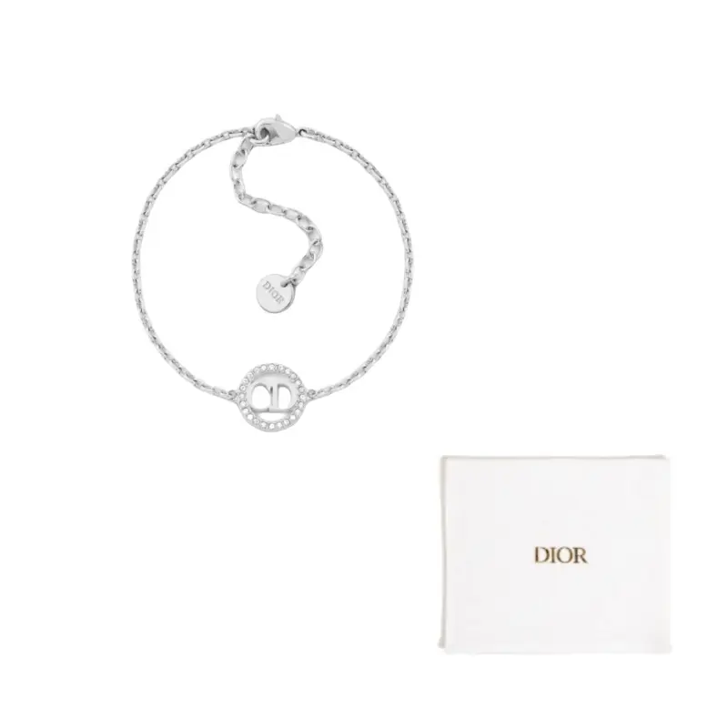 

DIOR Металлические браслеты с искусственными кристаллами унисекс silver