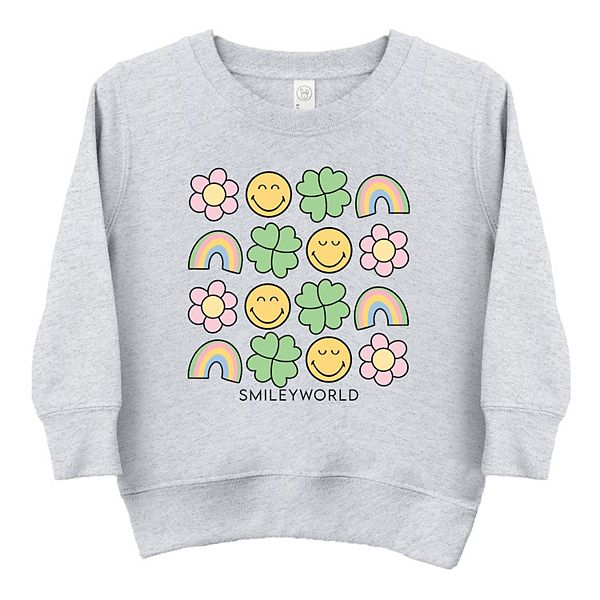 Свитшот Smileyworld smiley clover daisy для малышей The Juniper Shop, Heather Grey