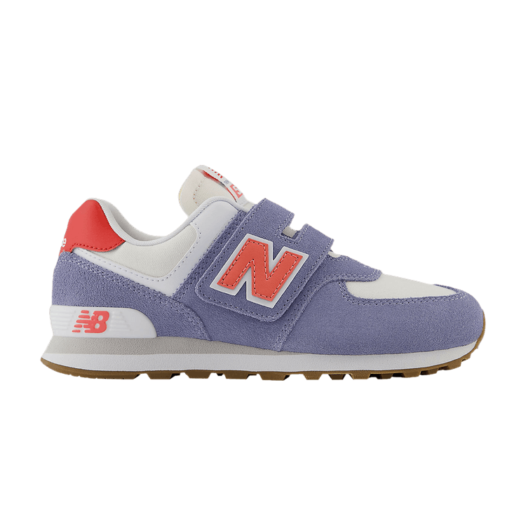 

Кроссовки New Balance 574 Hook & Loop Little Kid Wide 'Dusk Shower Drifting Red', фиолетовый