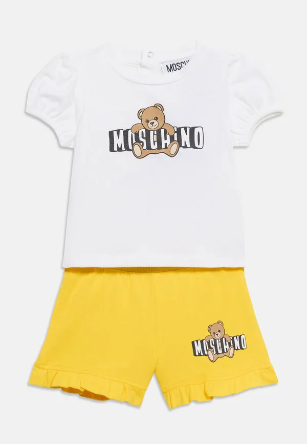 Футболка с принтом Moschino, White/Yellow