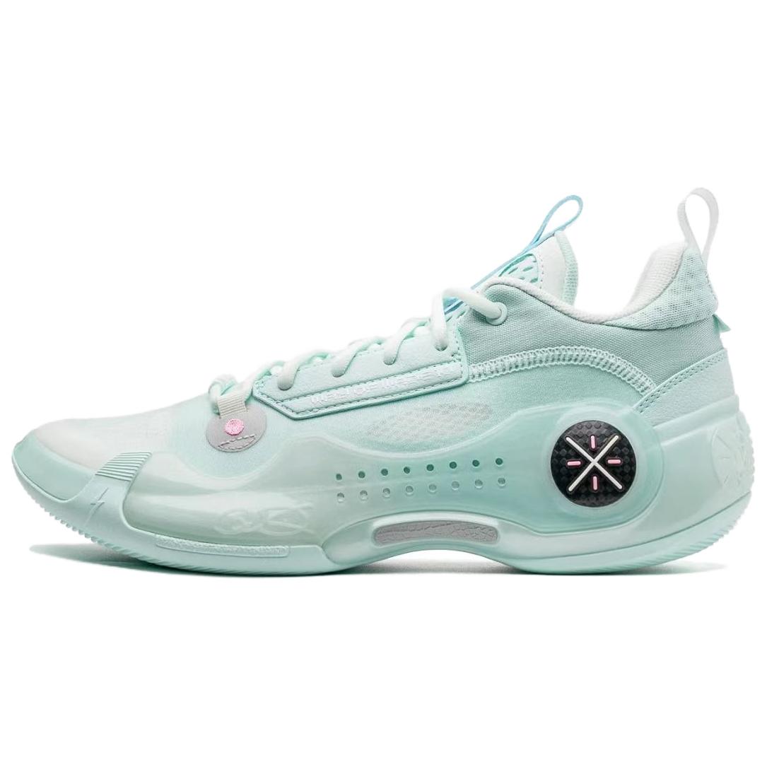 

LINING Баскетбольные кроссовки с низким верхом, устойчивые к истиранию, сине-зеленые, мужские