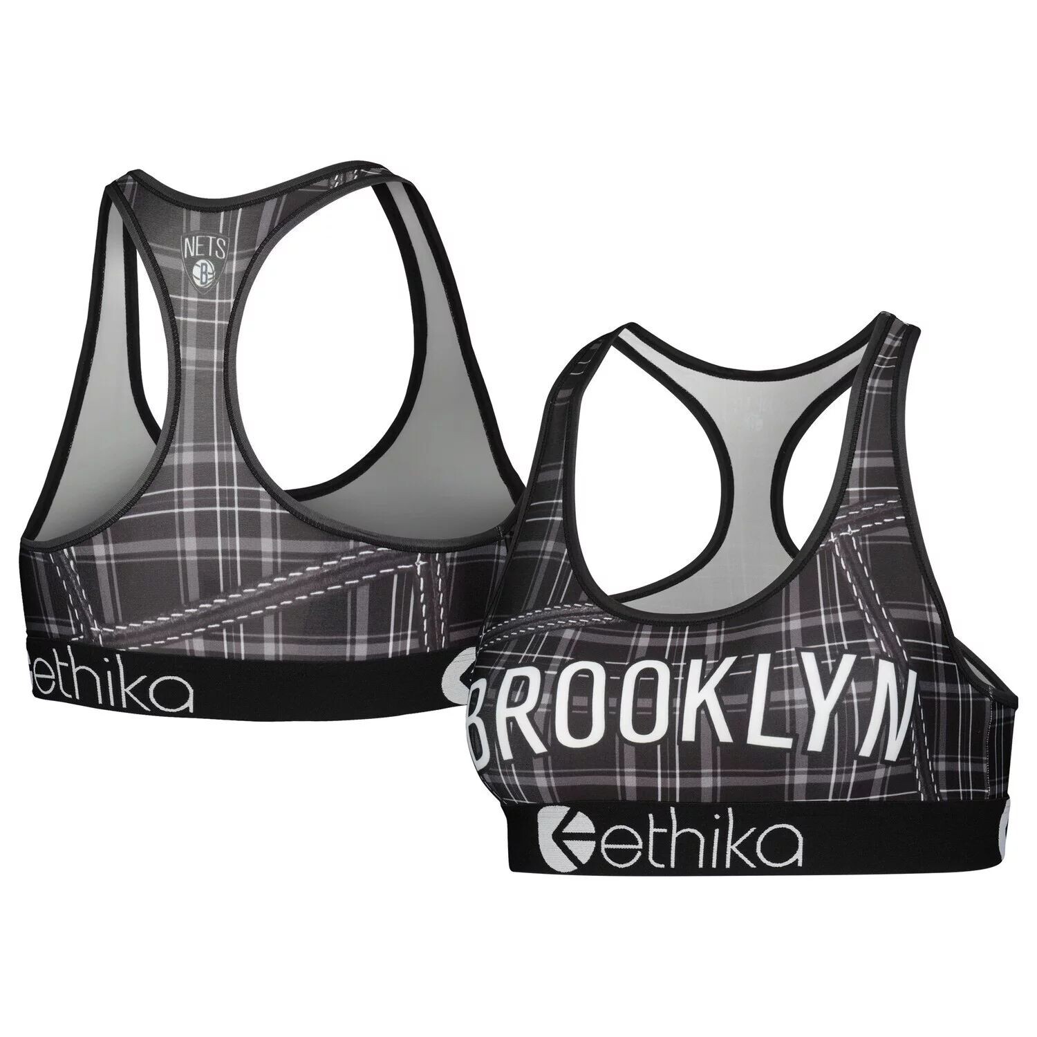 

Женский спортивный бюстгальтер Ethika Black Brooklyn Nets Racerback