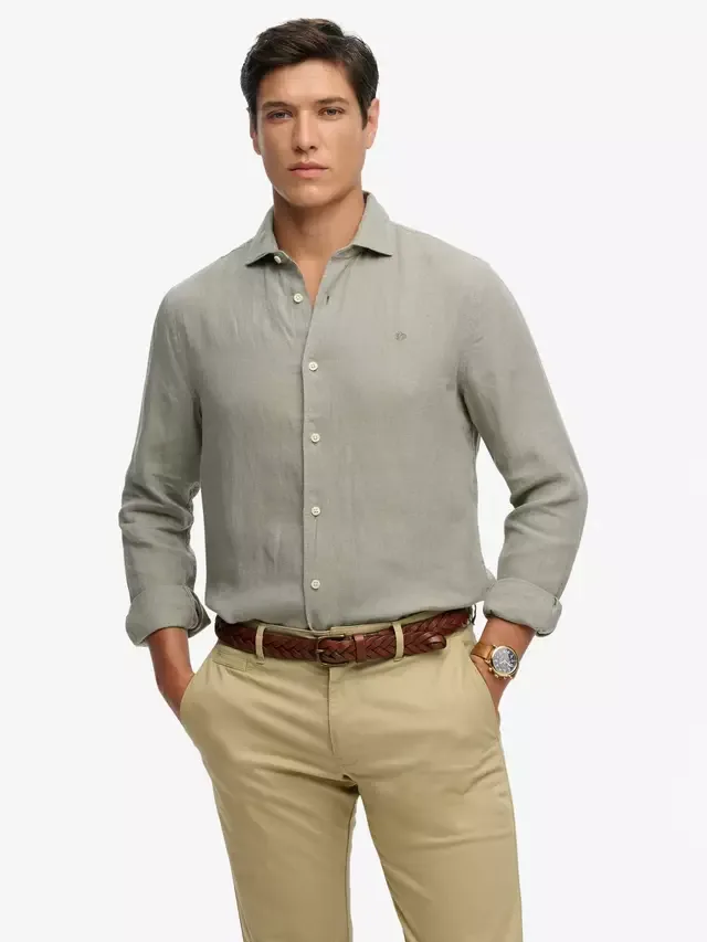 Льняная рубашка Ривьера Superdry, Bay Green