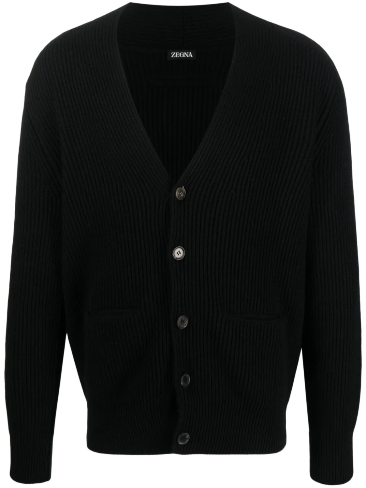 

Zegna кардиган в рубчик, черный