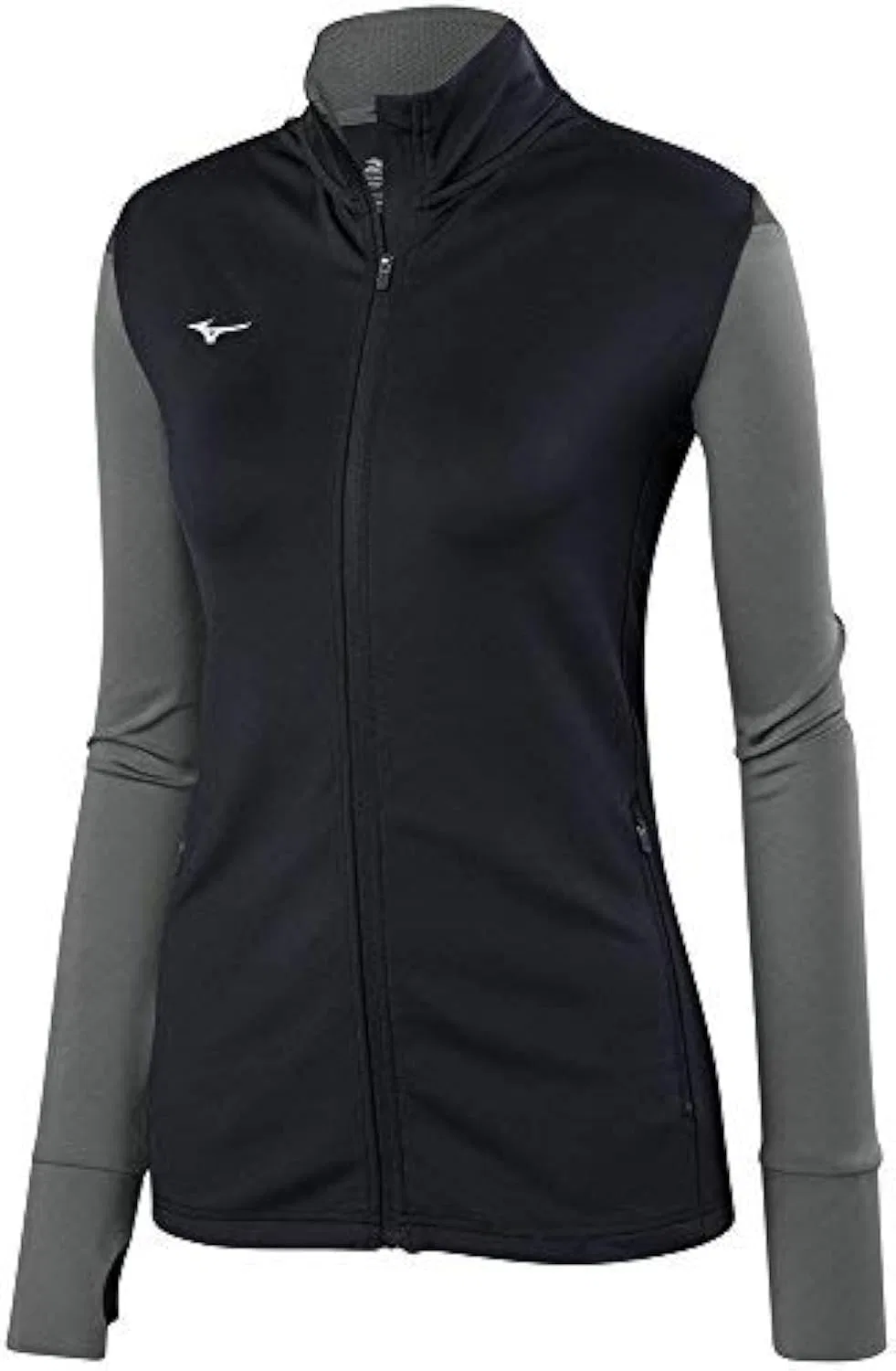 Толстовка Mizuno с полной застежкой-молнией, черный/серый/угольный