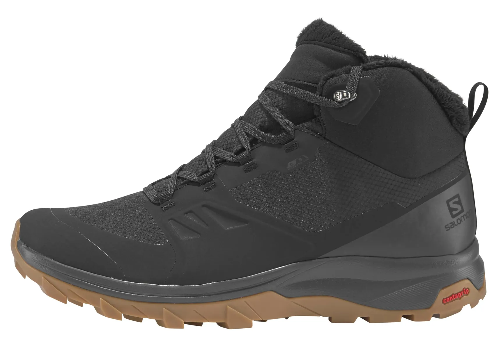 Кроссовки Salomon "OUTsnap CSWP M", водонепроницаемые, согревающие, цвет Black-Ebony-Gum1A — фото 2