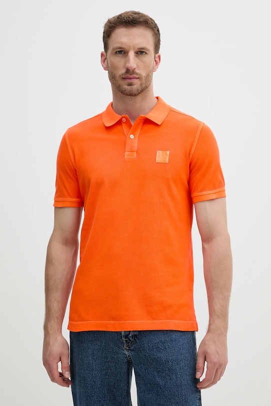 

Хлопковая поло United Colors Of Benetton, оранжевый