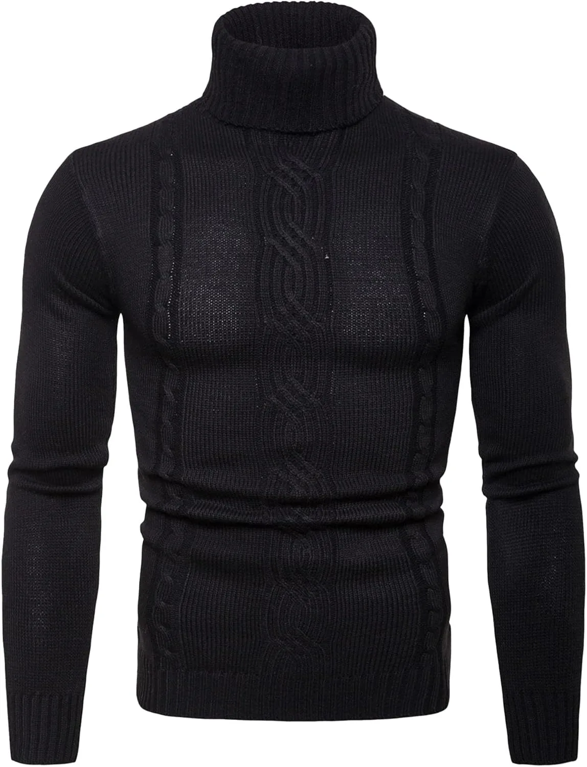 

Мужской водолазка DGHM-JLMY Slim Fit теплый свитер с косой вязкой